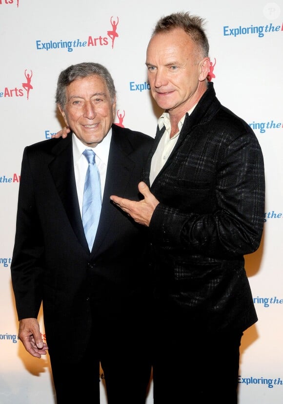 Tony Bennett et Sting lors du 8e Exploring the Arts Gala à New York le 29 septembre 2014.