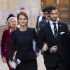 Le prince Carl Philip de Suède et Sofia Hellqvist - La famille royale de Suède se rend à l'église à l'occasion de l'ouverture de la session parlementaire à Stockholm le 30 septembre 2014