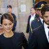 Le prince Carl Philip de Suède et Sofia Hellqvist - La famille royale de Suède se rend à l'église à l'occasion de l'ouverture de la session parlementaire à Stockholm le 30 septembre 2014
