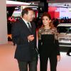 Clotilde Courau lors de la soirée d'inauguration des nouvelles Renault Espace et Clio lors du salon de l'automobile au Parc des Expositions de la porte de Versailles à Paris, le 2 octobre 2014.