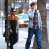 Ashton Kutcher et sa fiancée Mila Kunis vont dîner au restaurant à Studio City, le 3 mars 2014