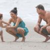 Exclusif - Channing Tatum avec sa femme Jenna Dewan et leur fille Everly sur une plage à Savannah en Georgie le 28 septembre 2014.