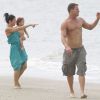 Exclusif - Channing Tatum avec sa femme Jenna Dewan et leur fille Everly se détendent sur une plage à Savannah en Georgie le 28 septembre 2014.