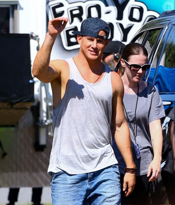 Channing Tatum sur le tournage du film "Magic Mike XXL" à Savannah, le 2 octobre 2014.