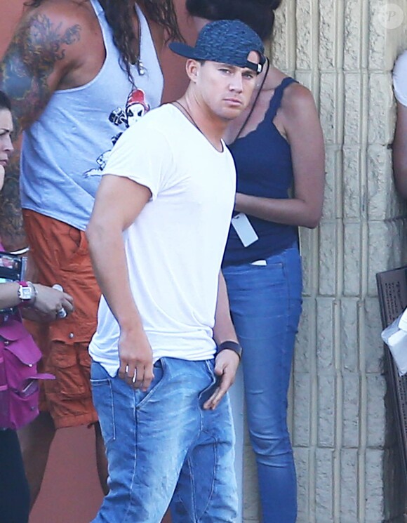 Channing Tatum sur le tournage de "Magic Mike XXL" à Savannah, le 1er octobre 2014.