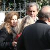 Valérie Trierweiler a retrouvé son ex-mari Denis Trierweiler aux obsèques du journaliste de Paris Match Patrick Jarnoux en l'église Saint-Germain-des-Prés à Paris. Le 7 octobre 2014