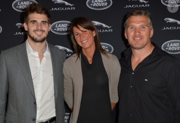 Hugo Bonneval, Pénélope Leprevost (cavalière française) et Sylvain Marconnet - Soirée Jaguar et Land Rover à l'occasion de l'ouverture du Mondial de l'Automobile au Parc des Expositions de la porte de Versailles à Paris, le 2 octobre 2014.