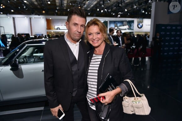 Laurent Guyot et Marie-Ange Horlaville à la soirée Mini au Mondial de l'automobile le 2 octobre à Paris