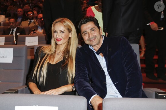 Adriana Karembeu et son mari André Ohanian lors du 25e Sportel de Monaco le 8 octobre 2014 au Forum Grimaldi