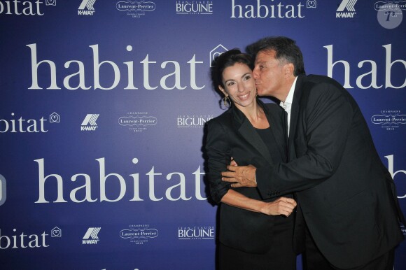 Aure Atika et Hervé Giaoui (PDG d'Habitat et du Groupe Cafom) lors de la soirée organisée par Habitat pour ses 50 ans à Paris, le 9 octobre 2014.
