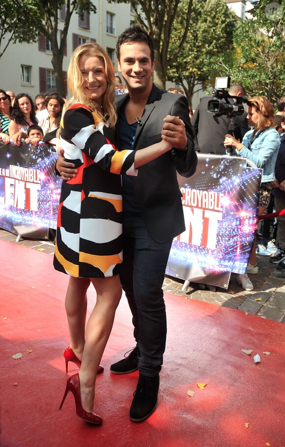 Louise Ekland et Alex Goude - Le jury de "La France a un incroyable talent" arrive au Théâtre André Malraux de Rueil-Malmaison pour le début des auditions. Le 8 septembre 2014.