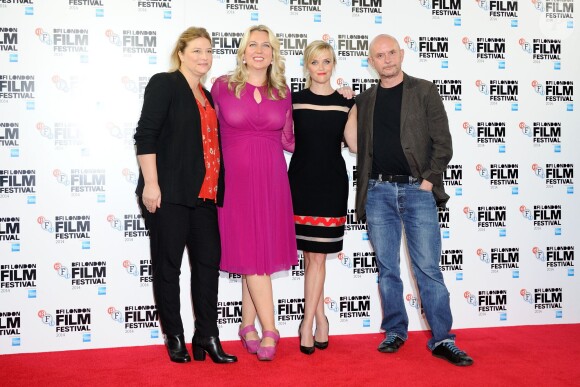 Bruna Papandrea, Cheryl Strayed, Reese Witherspoon et Nick Hornby lors du BFI London Film Festival et le photocall du film Wild, le 13 octobre 2014