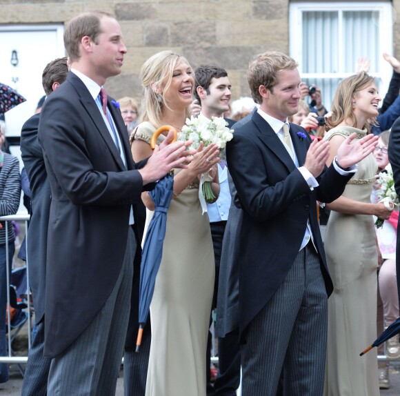 Le prince William et Chelsy Davy (ex du prince Harry) au mariage de Thomas van Straubenzee et de Lady Melissa Percy à Northumbria en Angleterre, le 21 juin 2013