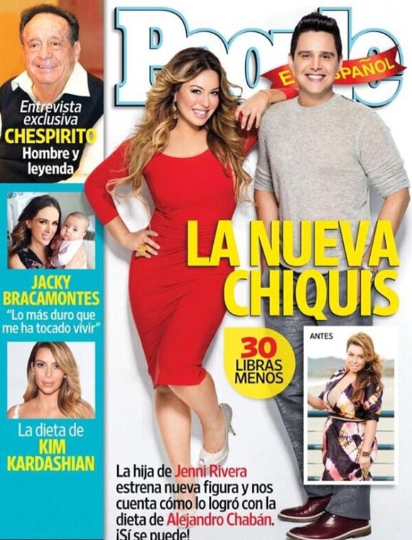 Chiquis, la fille aînée de Jenni Rivera, pose en couverture de People en espanol après sa perte de poids. Février 2014.