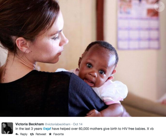 Une photo pleine d'émotion... Victoria Beckham a partagé quelques clichés de son voyage en Afrique du Sud en tant qu'ambassadrice de l'ONU sur la question du sida.