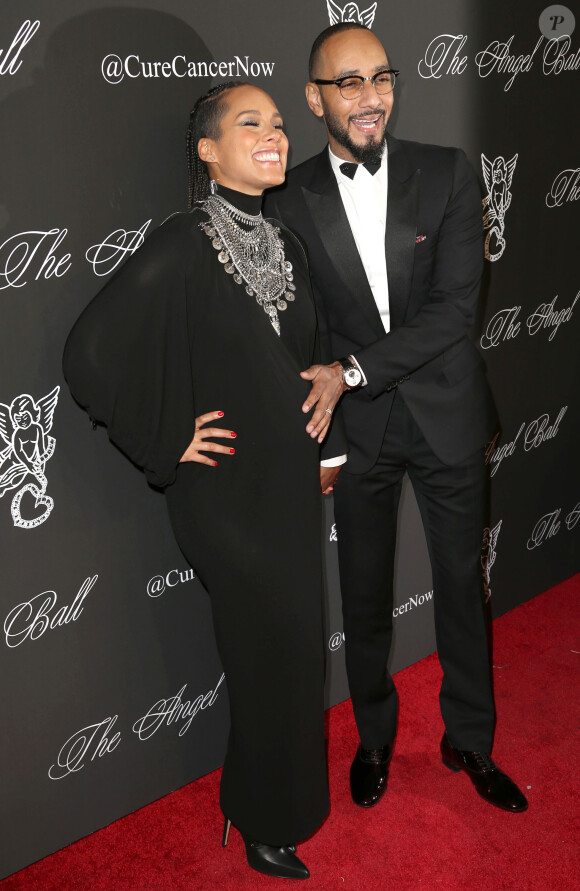 Alicia Keys enceinte et son mari Swiss Beatz à la soirée "Angel Ball 2014" à New York, le 20 octobre 2014.