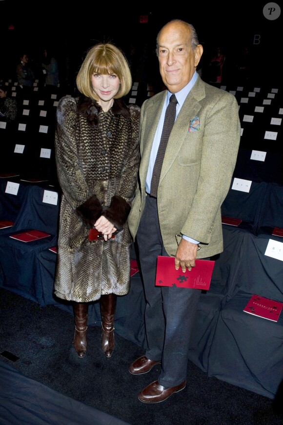 Anna Wintour et Oscar de la Renta à New York. Février 2012.