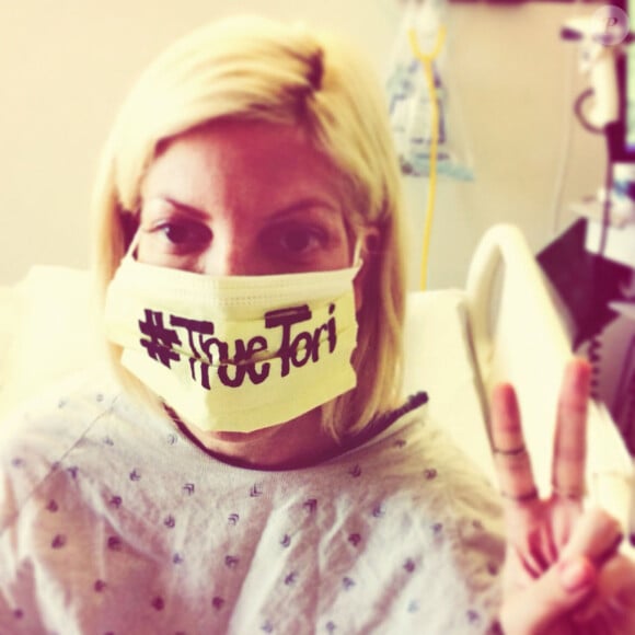 Malgré son hospitalisation, Tori Spelling s'est mis un point d'honneur à faire la promo de True Tori à Los Angeles, le 22 octobre 2014.