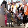 Le prince Haakon et la princesse Mette-Marit de Norvège ont visité le camp de réfugiés syriens de Zaatari, près de Mafraq, le 21 octobre 2014, en Jordanie.
