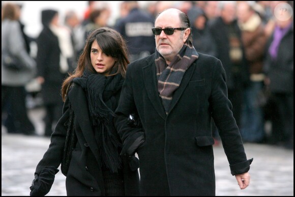 Michel et Pauline Delpech, aux obsèques de Carlos, à Paris, le 22 janvier 2008.
 
