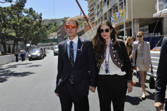 Andrea Casiraghi et Tatiana Santo Domingo au Grand Prix de Formule 1 de Monaco le 26 mai 2013. Le couple attend son second enfant pour février 2015.