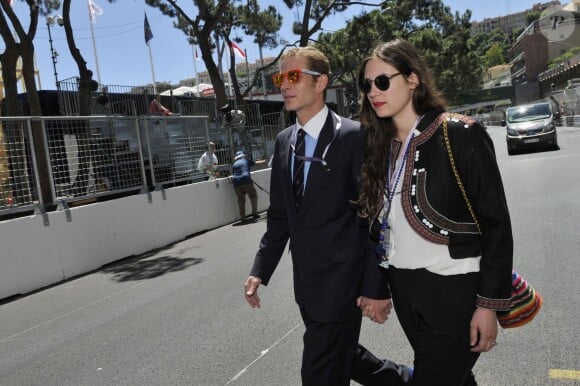 Andrea Casiraghi et Tatiana Santo Domingo au Grand Prix de Formule 1 de Monaco le 26 mai 2013. Le couple attend son second enfant pour février 2015.