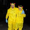 Guy Ritchie et son fils Rocco Ritchie en costumes d'Halloween à la sortie de la soirée Unicef à Londres, le 30 octobre 2014.