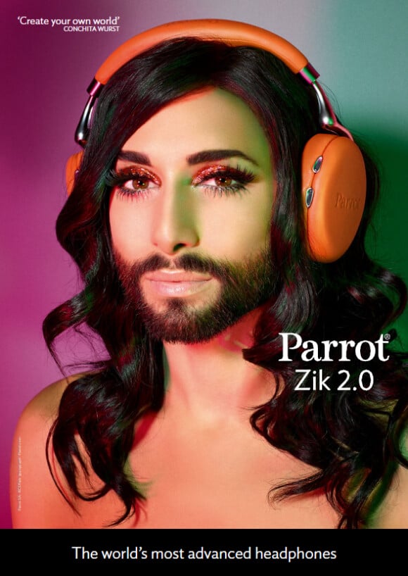 Conchita Wurst devient la nouelle égérie des casques audio Parrot Zik 2.0
