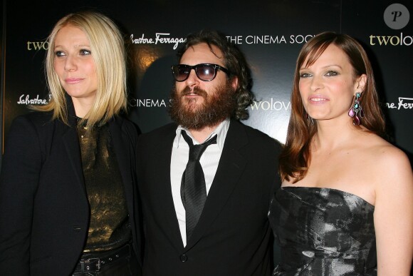 Gwyneth Paltrow, Joaquin Phoenix et Vinessa Shaw lors de la projection de Two Lovers de James Gray en février 2009 à New York