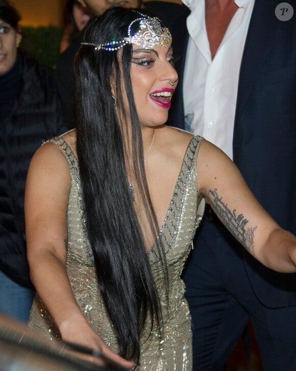 Lady Gaga de retour à l'hôtel Bristol après son concert au Zénith de Paris, le 30 octobre 2014. 