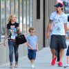 Zlatan Ibrahimovic, sa compagne Helena Seger, et leurs enfants Maximilian et Vincent à New York, le 25 juin 2014
