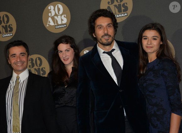 Ariel Wizman et sa compagne Osnath Assayag, Vincent Elbaz et son amie Fanny - Soirée des 30 ans de Canal+ au Palais de Tokyo à Paris le 4 novembre 2014.