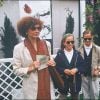 Marlène Jobert avec ses deux filles Eva et Joy à Roland Garros en 1990