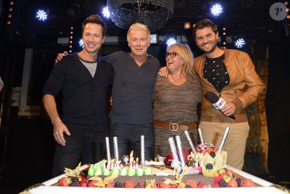 Semi-Exclusif - Stéphane Rousseau, Franck Dubosc, Valérie Damidot et Christophe Beaugrand - Franck Dubosc fête son anniversaire avec ses amis et ses fans au "Réservoir" à Paris, le 7 novembre 2014.