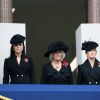 Kate Middleton, enceinte, Camilla Parker Bowles et Sophie de Wessex lors de la célébration du remembrance sunday le 09 novembre 2014 au Cénotaphe de Whitehall, à Londres.