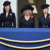 La duchesse de Cambridge, la duchesse de Cornouailles et la comtesse de Wessex lors de la célébration du remembrance sunday le 09 novembre 2014 au Cénotaphe de Whitehall, à Londres.