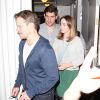 Emily Blunt, John Krasinski, Matt Damon à la sortie du restaurant Madeo à West Hollywood, le 12 novembre 2014.