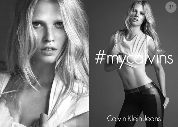Lara Stone photographiée par Mert et Marcus pour la campagne automne 2014 de Calvin Klein Jeans et Calvin Klein Underwear.