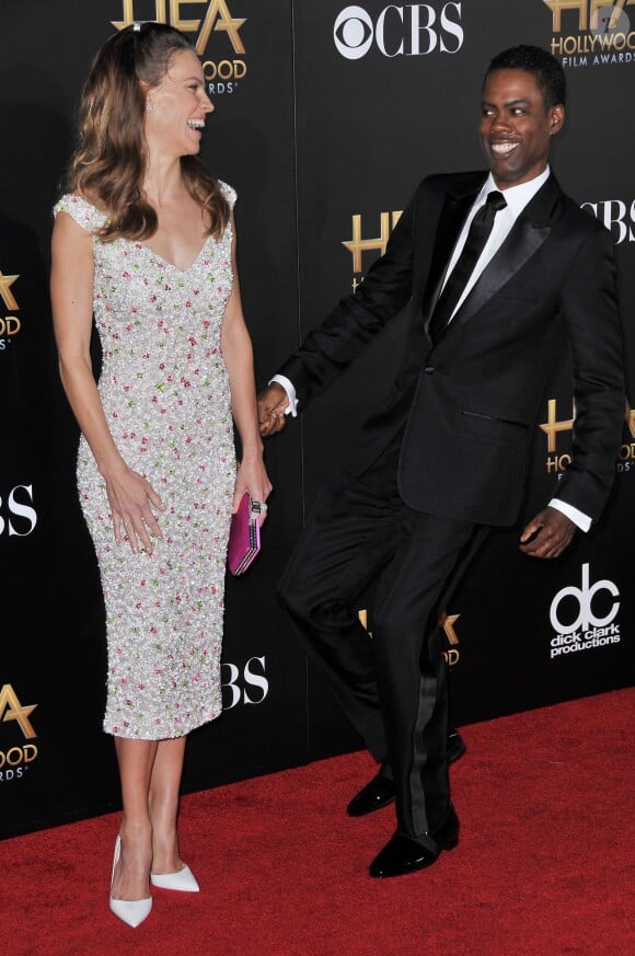 Hilary Swank et Chris Rock assistent à la cérémonie des Hollywood Film Awards à l'Hollywood Palladium. Hollywood, le 14 novembre 2014.