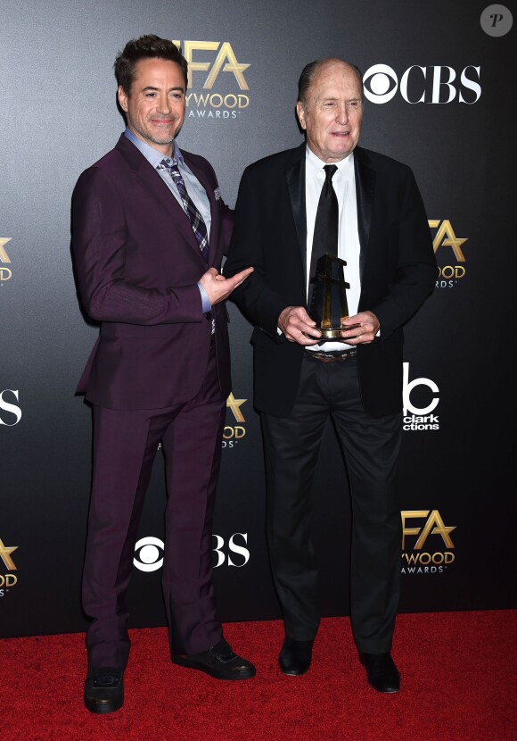 Robert Downey Jr. et Robert Duvall (meilleur second rôle masculin) assistent à la cérémonie des Hollywood Film Awards à l'Hollywood Palladium. Hollywood, le 14 novembre 2014.