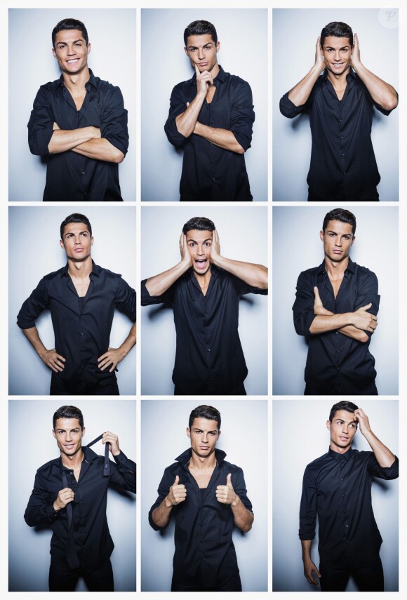 Cristiano Ronaldo (Real Madrid) joue les mannequins pour promouvoir sa ligne de chemises CR7 - novembre 2014. 
