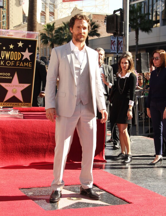 Matthew McConaughey reçoit son étoile sur le Walk of Fame à Hollywood, le 17 novembre 2014.