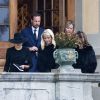 La princesse Victoria de Suède, le prince Haakon et la princesse Mette-Marit de Norvège lors des funérailles de la princesse Kristine Bernadotte en la chapelle du palais royal Drottningholm à Stockholm, le 15 novembre 2014.
