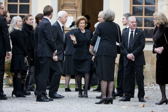 Famille et proches ont célébré la mémoire de la défunte lors des funérailles de la princesse Kristine Bernadotte en la chapelle du palais royal Drottningholm à Stockholm, le 15 novembre 2014.