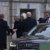 La famille royale de Norvège lors des funérailles de la princesse Kristine Bernadotte en la chapelle du palais royal Drottningholm à Stockholm, le 15 novembre 2014.
