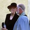 La princesse Kristine Bernadotte en juillet 2003 lors des funérailles de son époux le prince Carl Bernadotte.