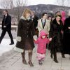 La princesse Kristine Bernadotte (à droite) à Lommedalen lors de Noël 2007 avec la famille royale de Norvège.