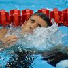 Michael Phelps à l'Aquatics Center de Londres le 30 juillet 2012 à l'occasion des Jeux Olympiques de Londres