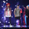 Wisin, Chris Brown et Pitbull sur la scène des Annual Latin Grammy Awards au MGM Grand Garden Arena à Las Vegas, le 20 novembre 2014.