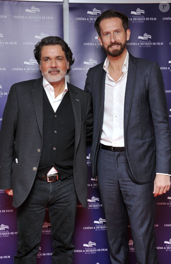 Christophe Barratier et Sam Bobino lors de l'ouverture du Festival du Cinéma et Musique de Film de la Baule jeudi 20 novembre 2014 au cinéma le Gulf Stream